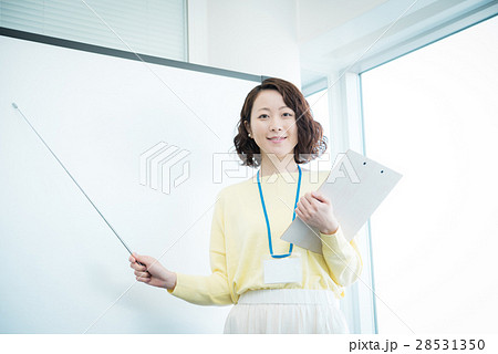 セミナー 女性の写真素材