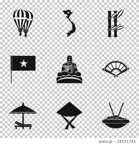 Country Vietnam icons set, simple style 28531743