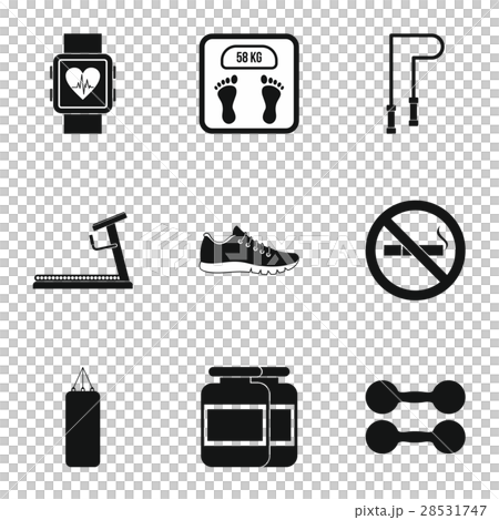 Active sport icons set, simple style 28531747