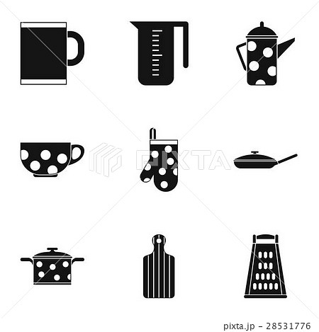 Dining items icons set, simple style 28531776