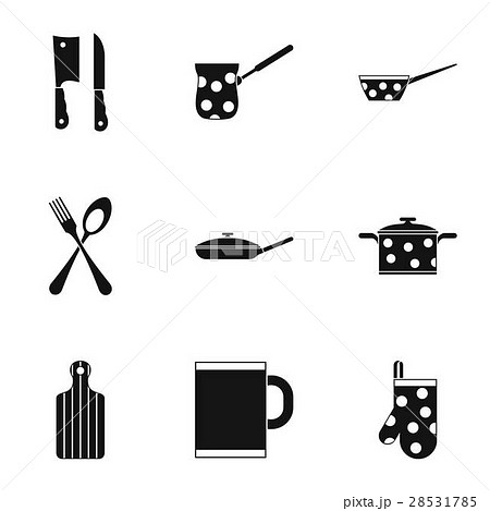 Tableware icons set, simple style 28531785