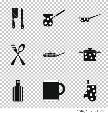 Tableware icons set, simple style 28531785