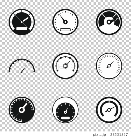 Speedometer for transport icons set, simple style Speedometer for transport icons set, simple style 28531837