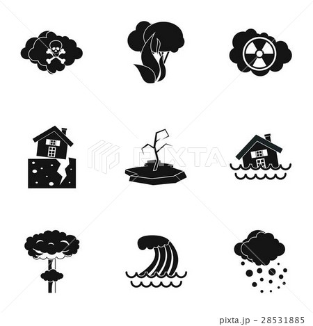 Natural emergency icons set, simple style 28531885