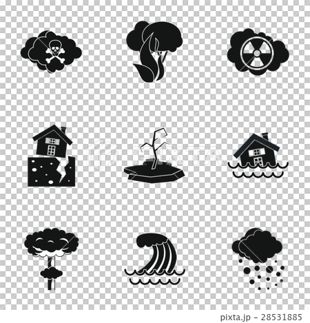 Natural emergency icons set, simple style 28531885