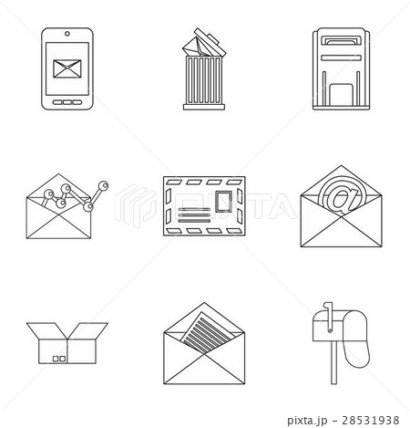 Message icons set, outline style Message icons set, outline style 28531938