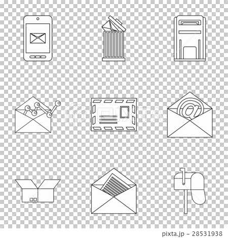 Message icons set, outline style Message icons set, outline style 28531938