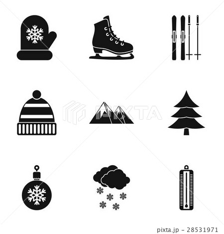 Winter frost icons set, simple style 28531971