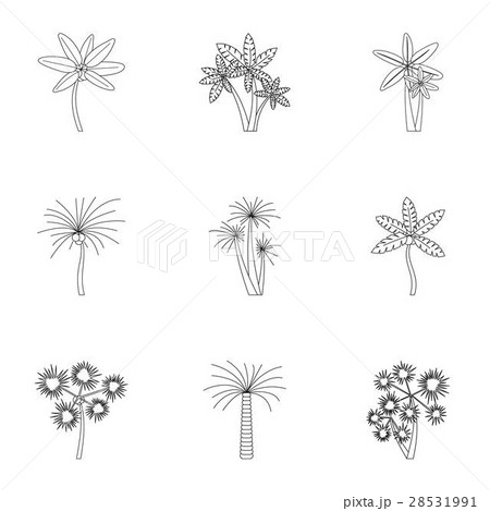 Palma icons set, outline style Palma icons set, outline style 28531991