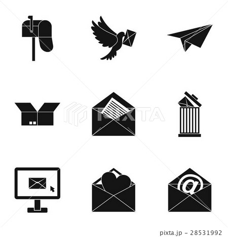 Message icons set, simple style 28531992