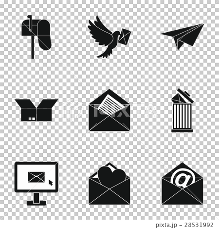 Message icons set, simple style 28531992