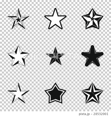 Types of stars icons set, simple style Types of stars icons set, simple style 28532001