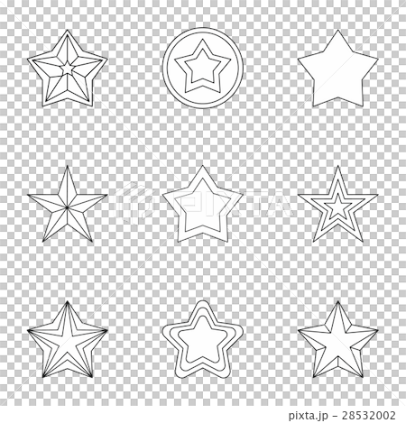 Star icons set, outline style Star icons set, outline style 28532002