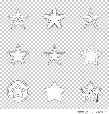 Five-pointed star icons set, outline style Five-pointed star icons set, outline style 28532003