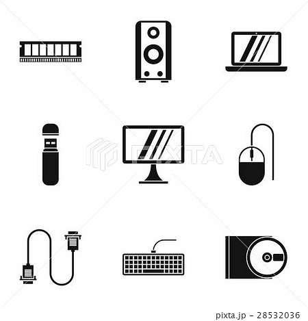 Computer repair icons set, simple style 28532036