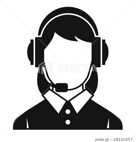 Business woman with headset icon, simple style 28532057