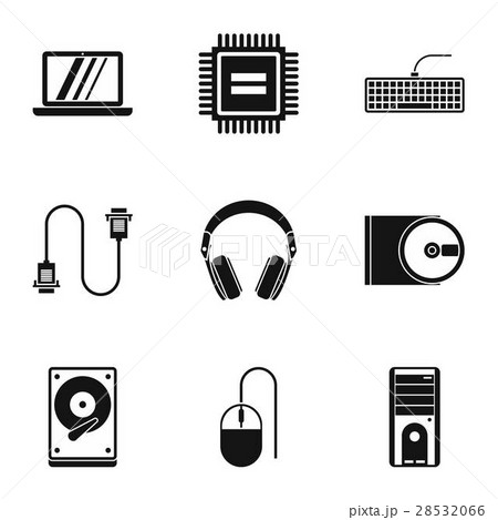 Computer protection icons set, simple style Computer protection icons set, simple style 28532066