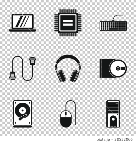 Computer protection icons set, simple style Computer protection icons set, simple style 28532066