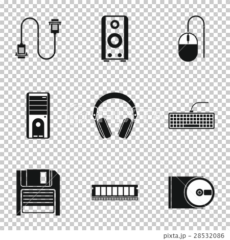 Computer icons set, simple style - Stock Illustration [28532086] - PIXTA