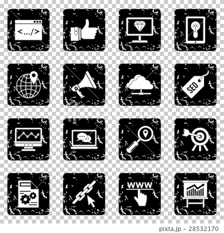 SEO set icons, grunge style 28532170