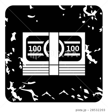 Money stack icon, grunge style 28532203