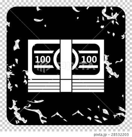 Money stack icon, grunge style 28532203