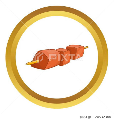 Barbecue kebab on a skewer vector icon 28532360