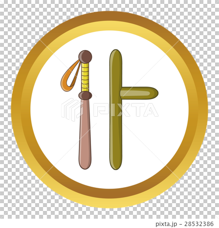 Rubber batons vector icon Rubber batons vector icon 28532386