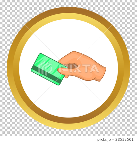 Hand with hotel room key card vector icon Hand with hotel room key card vector icon 28532501