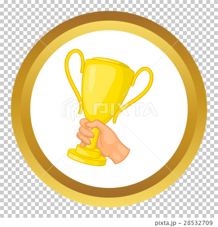 Hand holding gold trophy cup vector icon Hand holding gold trophy cup vector icon 28532709