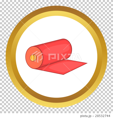 Red fabric roll vector icon 28532744