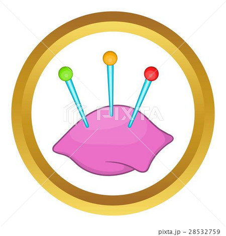 Sewing pins and pin cushion vector icon Sewing pins and pin cushion vector icon 28532759