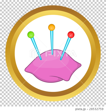 Sewing pins and pin cushion vector icon Sewing pins and pin cushion vector icon 28532759