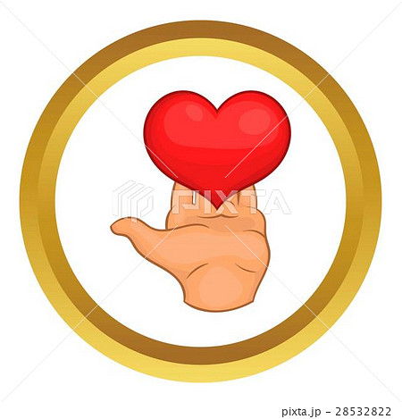 Hand giving red heart vector icon 28532822
