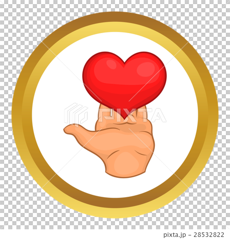 Hand giving red heart vector icon 28532822