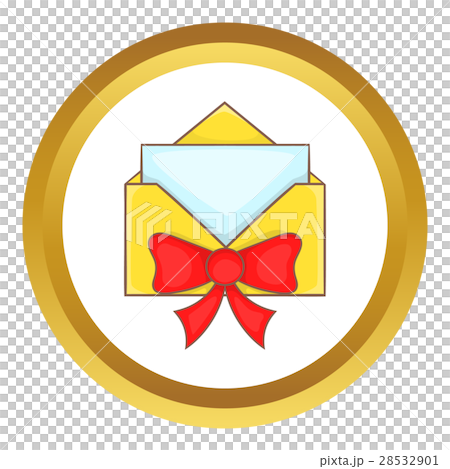 Christmas envelope with bow vector icon 28532901