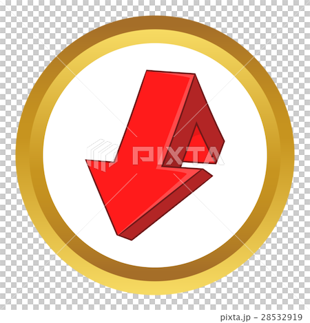Red broken arrow vector icon 28532919