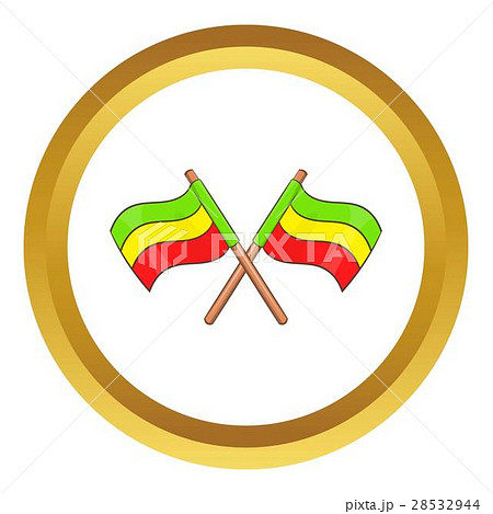 Rastafarian crossed flags vector icon Rastafarian crossed flags vector icon 28532944