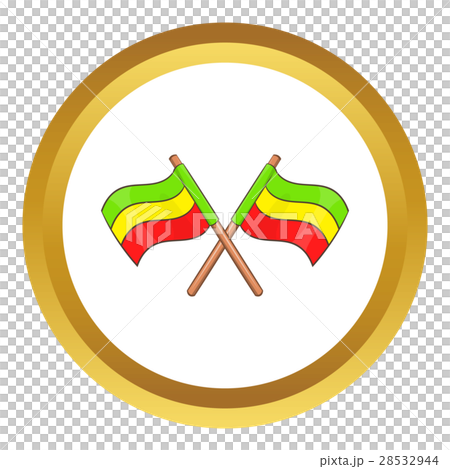 Rastafarian crossed flags vector icon Rastafarian crossed flags vector icon 28532944