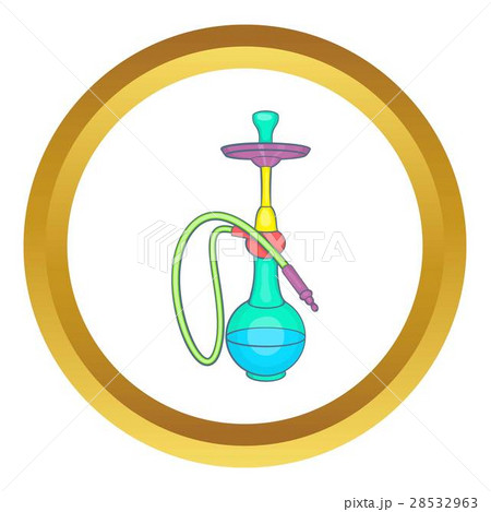 Colorful smoke hookah vector icon 28532963