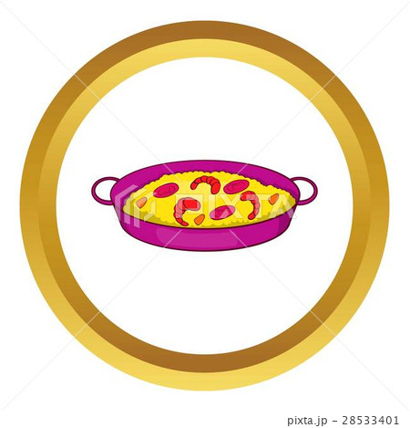 Paella with seafood on pan vector icon Paella with seafood on pan vector icon 28533401