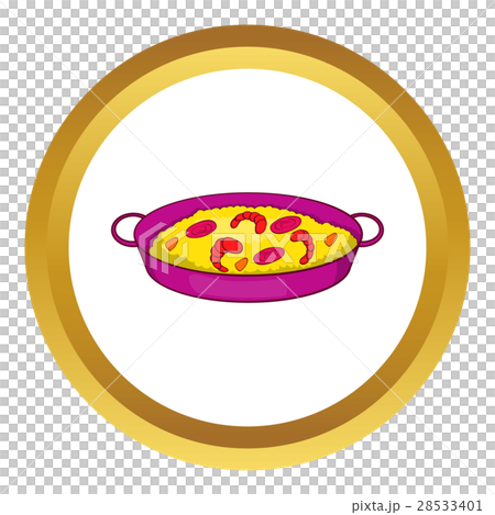 Paella with seafood on pan vector icon Paella with seafood on pan vector icon 28533401