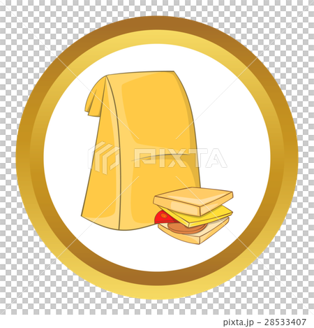 Lunch bag and sandwich vector icon 28533407