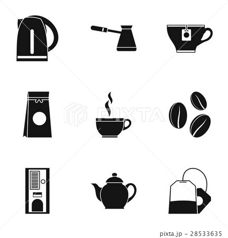 Beverage icons set, simple style 28533635