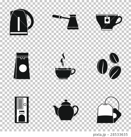 Beverage icons set, simple style 28533635