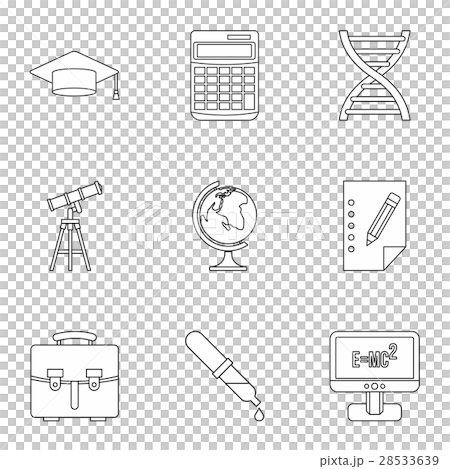 Study of science icons set, outline style 28533639