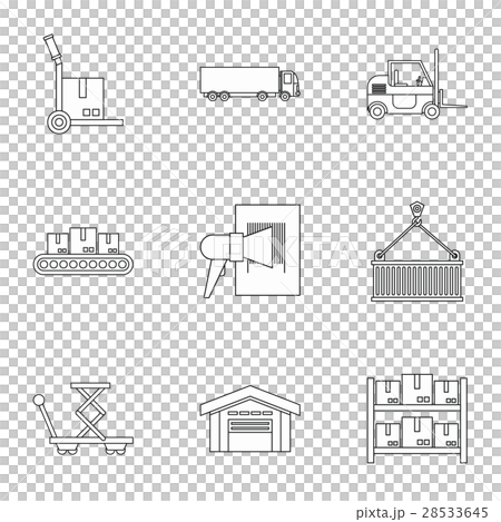 Shipping icons set, outline style 28533645