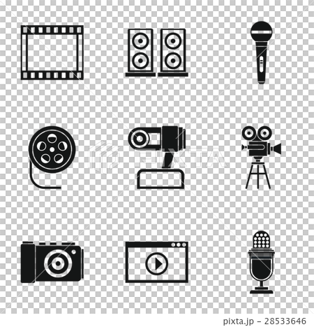 Electronic equipment icons set, simple style 28533646