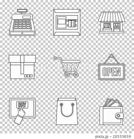Shopping icons set, outline style 28533659