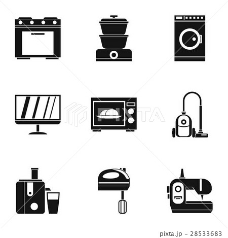 Home electronics icons set, simple style 28533683